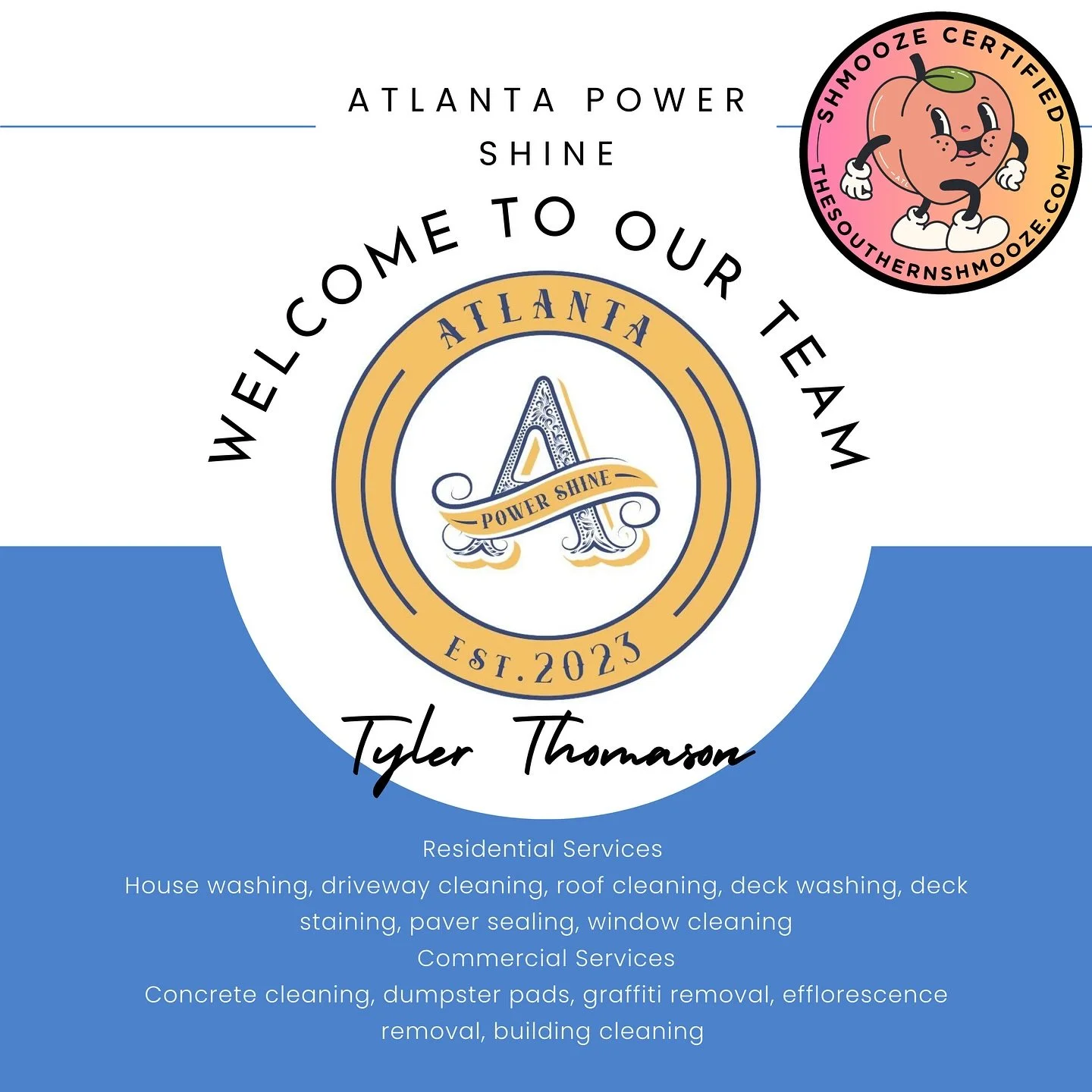 Keeping our #ShmoozeSpotlight rolling with Tyler at Atlanta Power Shine! ⚡🏠 From grime to prime, this top-rated exterior cleaning company knows how to pressure wash away the competition. For proper property care, they’re the clear choice.
#a