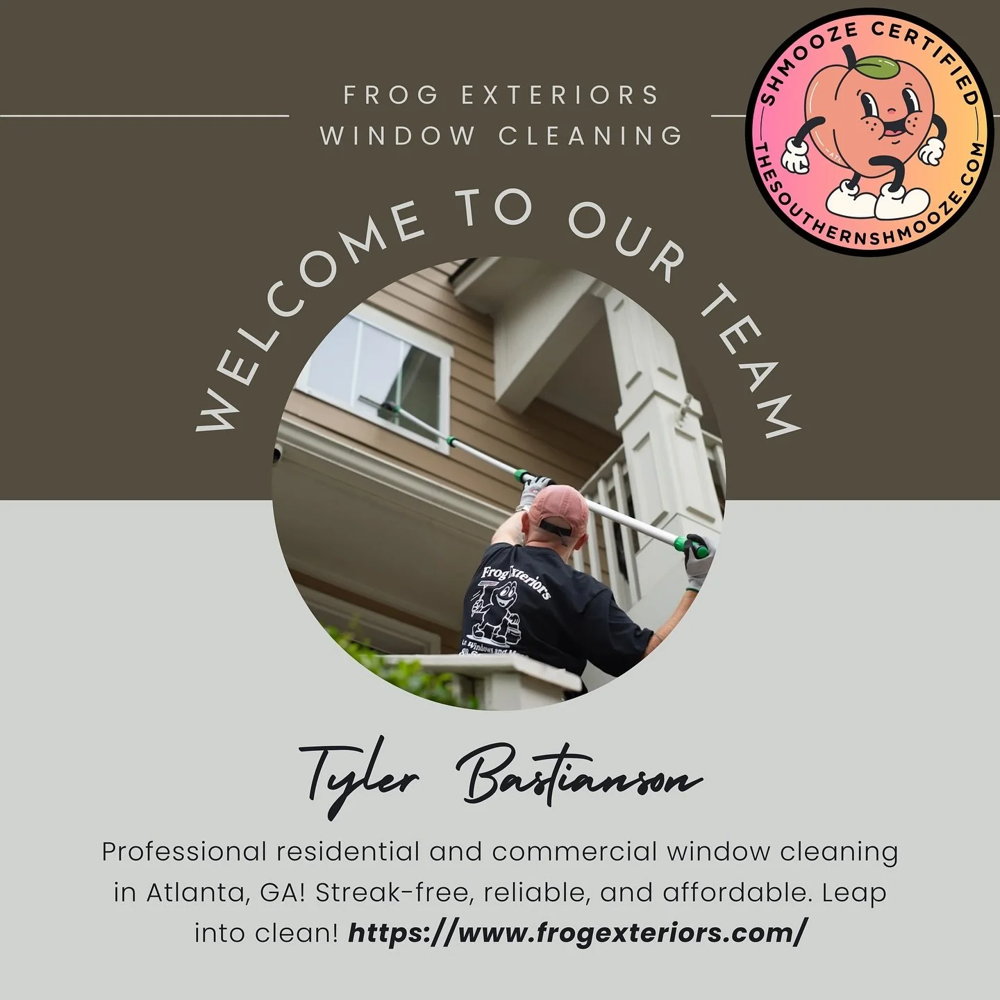 Say hello to Tyler from Frog Exteriors! 🐸 He’ll jump at the chance to make your windows so clean you’ll be toad-ally impressed. Give him a shout and let’s get those panes looking unfrog-gettable!
#ShmoozeSpotlight #atlanta #atl #a