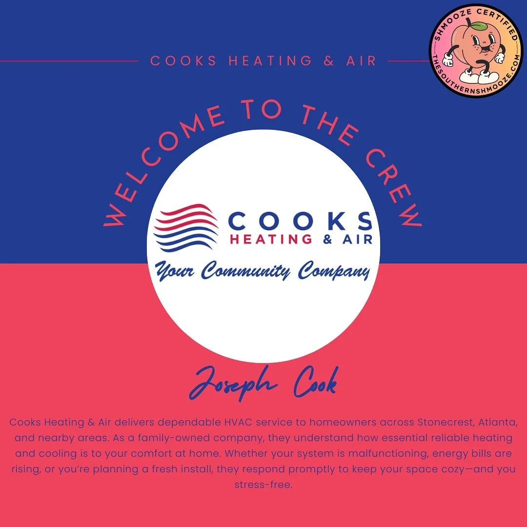 We’re very pleased to have Cooks Heating & Air join our membership directory! Got a HVAC system? Of course you do! Next time you need it serviced (or maybe you need a new one?) give Joseph a call! #ShmoozeSpotlight #atlanta #atl #atlantasma