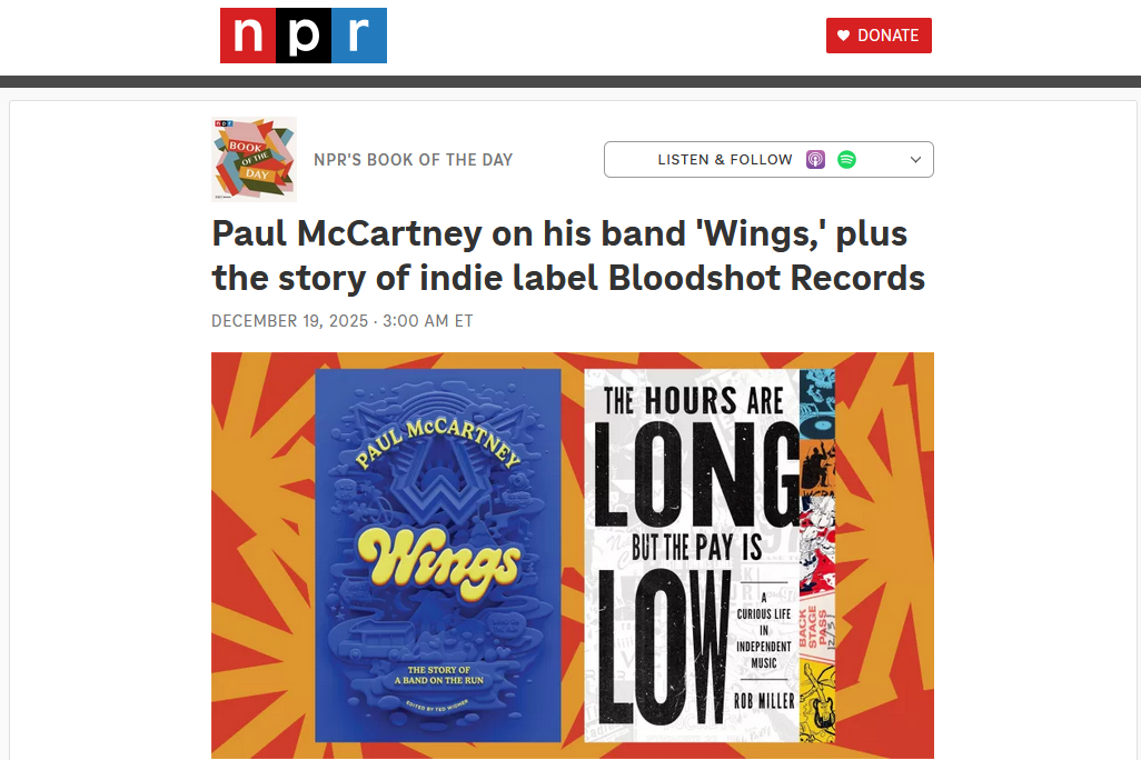 Paul McCartney on his band 'Wings', plus the story of indie label Bloodshot Records