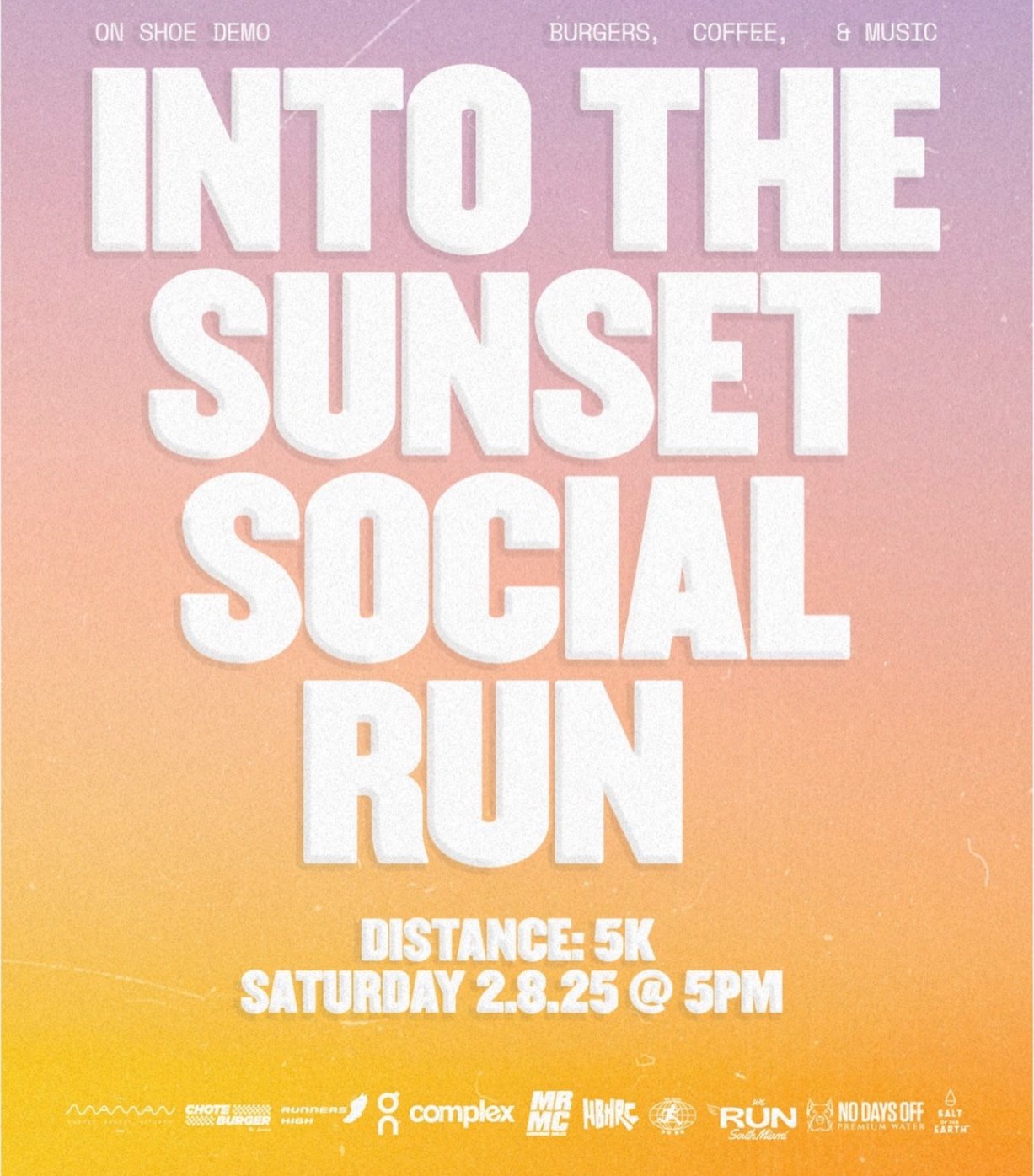 Into the sunset social run