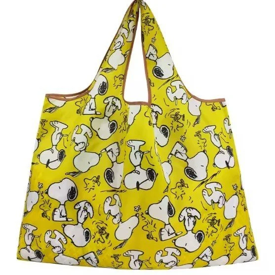 Grand sac réutilisable jaune Snoopy Peanuts yellow large reusable bag