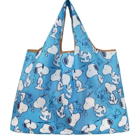 Grand sac réutilisable bleu Snoopy Peanuts blue large reusable bag