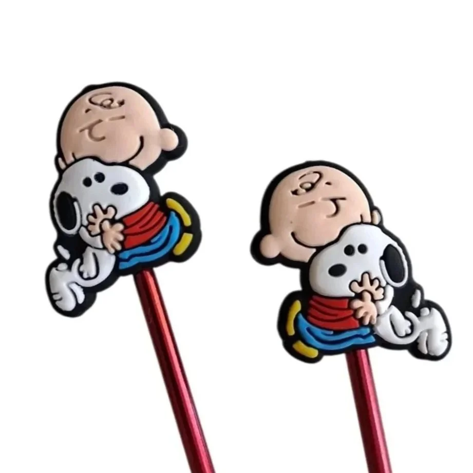Embouts protecteurs en silicone pour aiguilles à tricoter Charlie et Snoopy