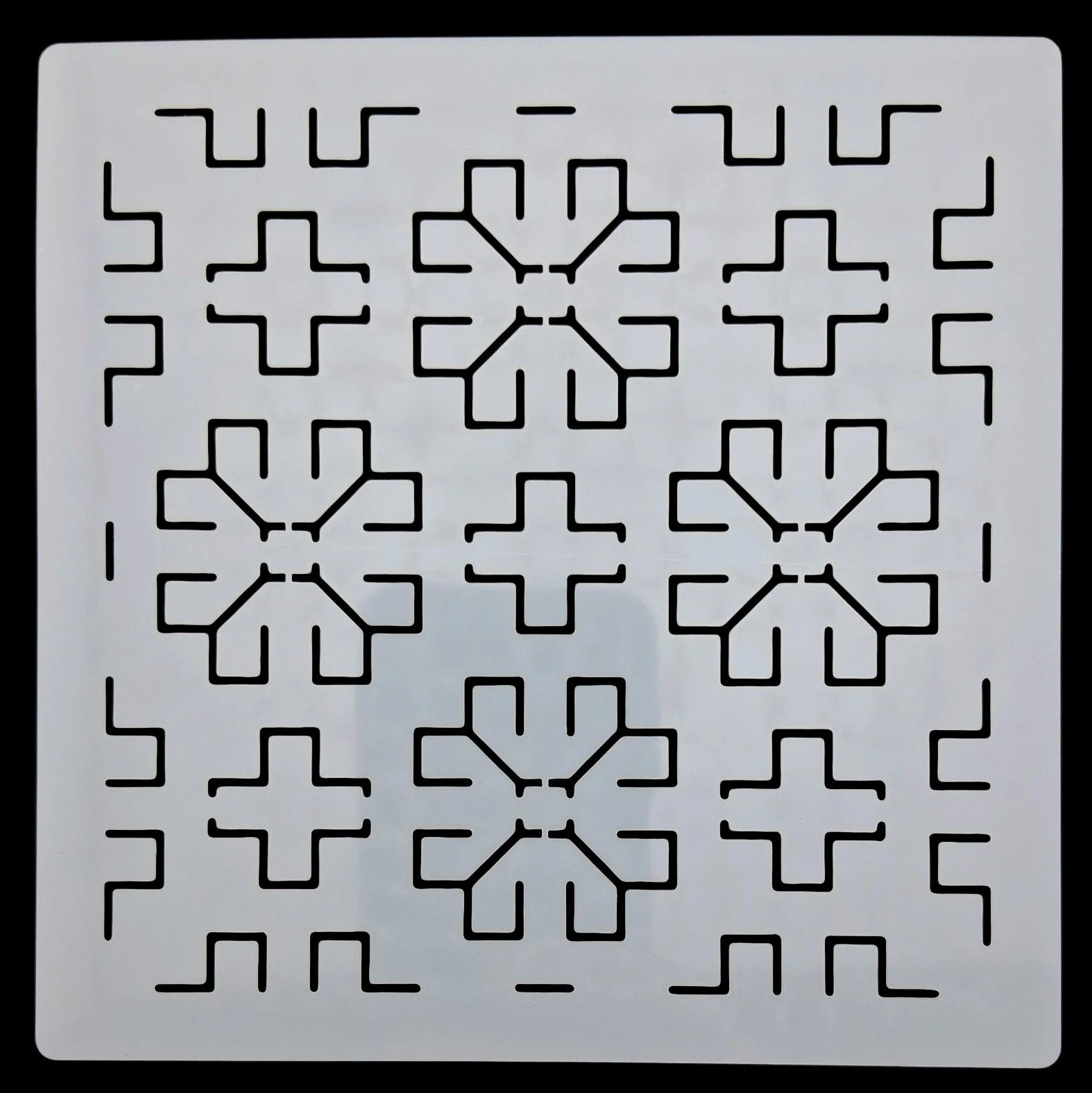 Pochoir carré en plastique pour sashiko square plastic stencil