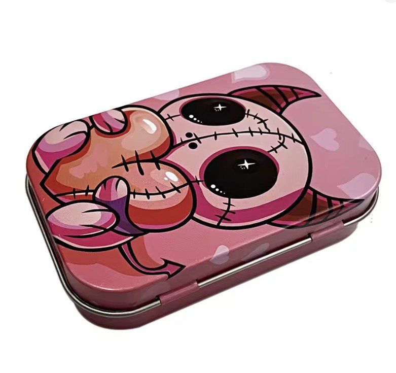 Boîte métallique compacte à charnière Petit diable avec coeur Devil with heart tin box