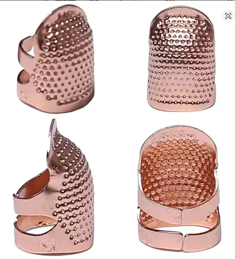 Dé à coudre en métal ajustable or rose gold adjustable metal thimble