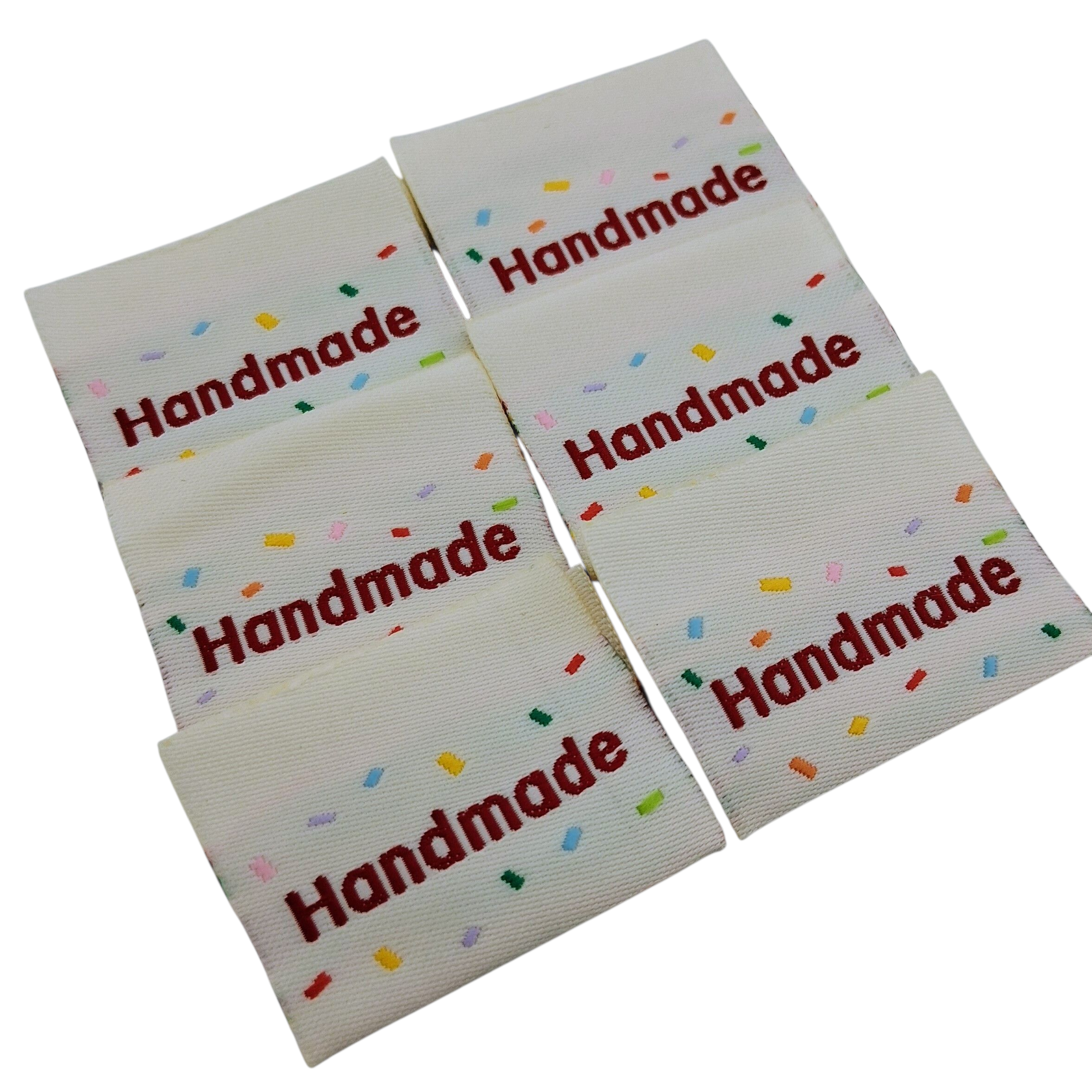 Étiquettes en tissu confetti handmade fabric labels