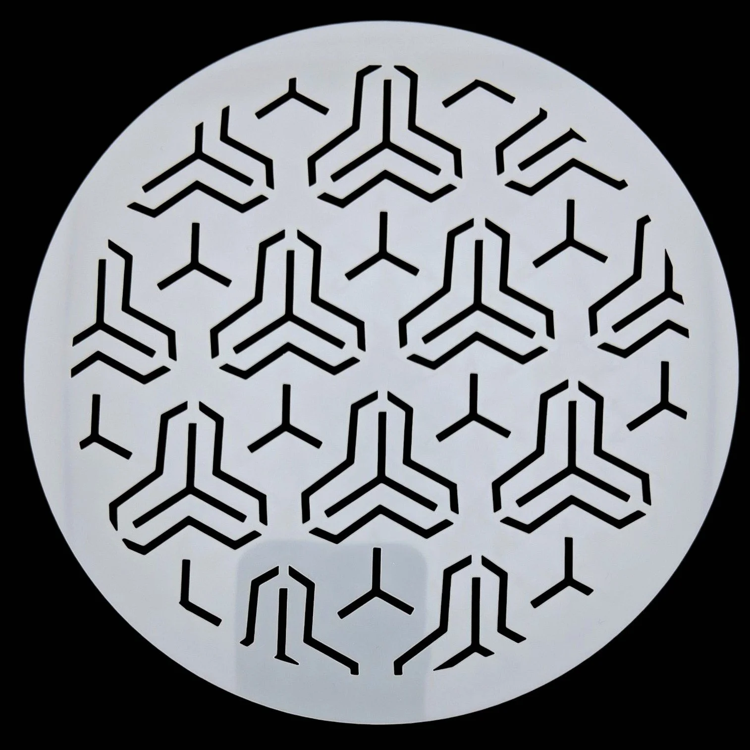 Pochoir rond en plastique pour sashiko round plastic stencil