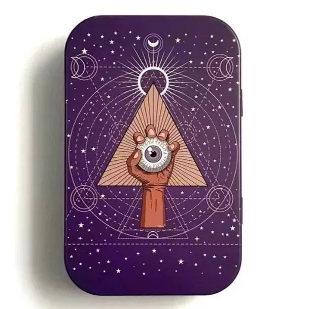 Boîte métallique compacte à charnière oeil de cyclope Cyclops eye tin box