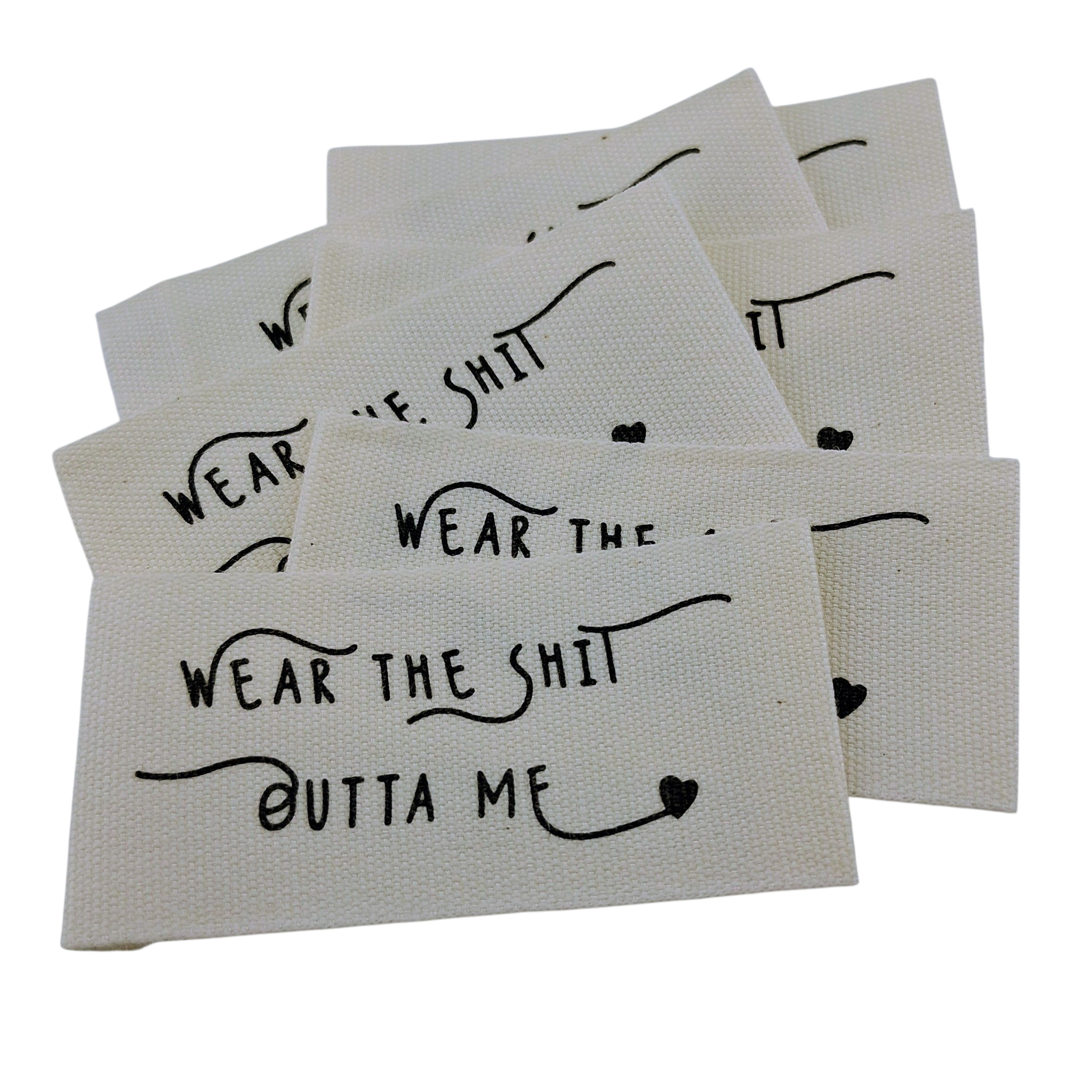 Étiquettes en tissu Wear the shit outta me fabric labels