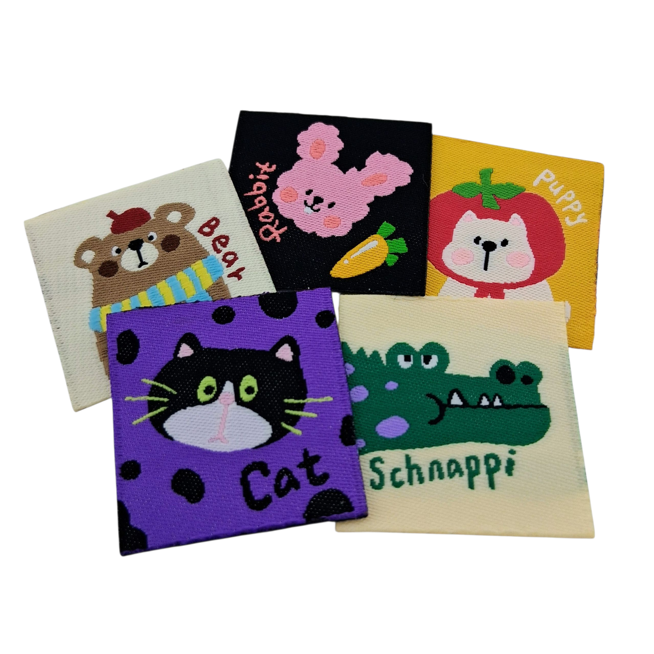 Étiquettes en tissu animaux animals fabric labels