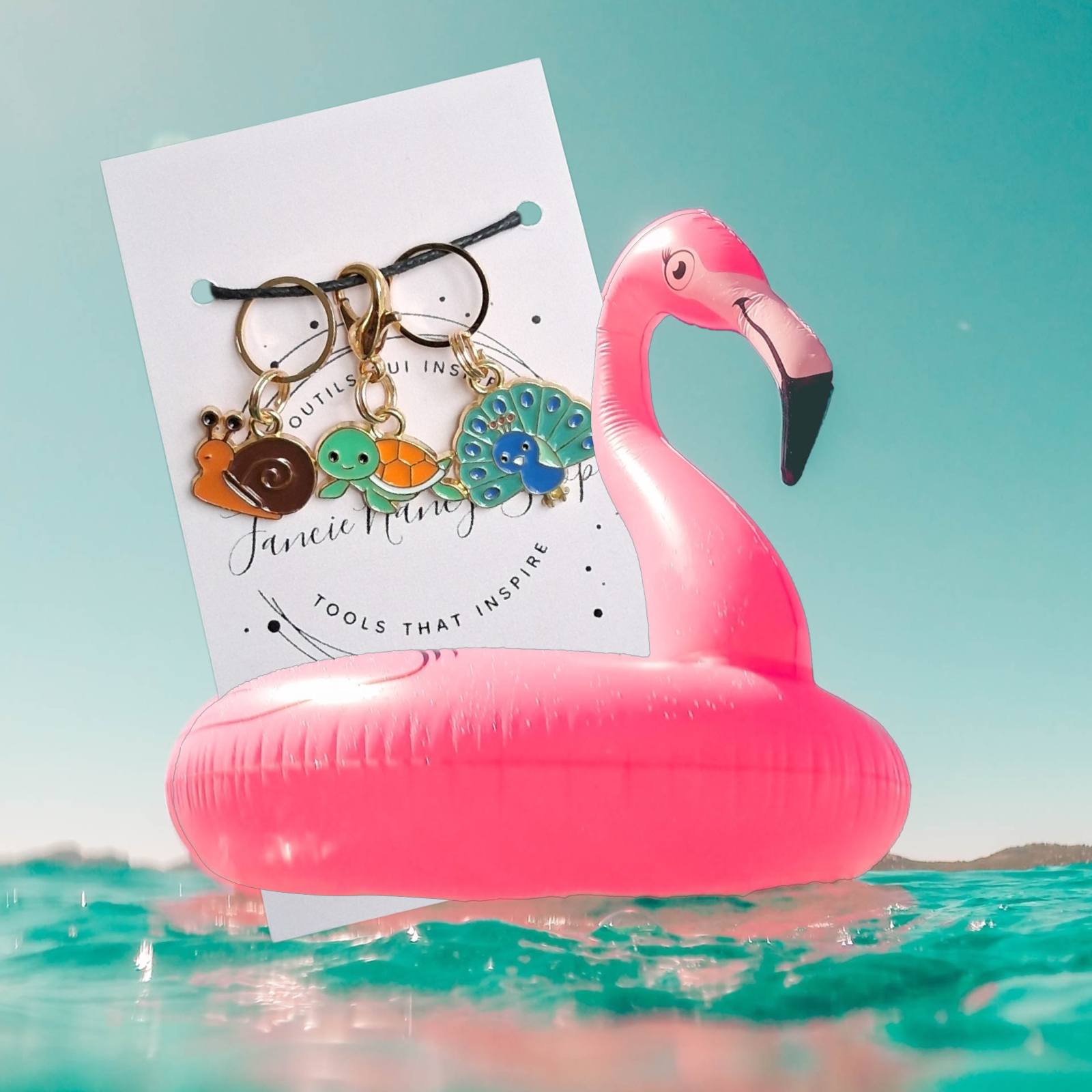 Marqueurs de mailles tortue escargot paon