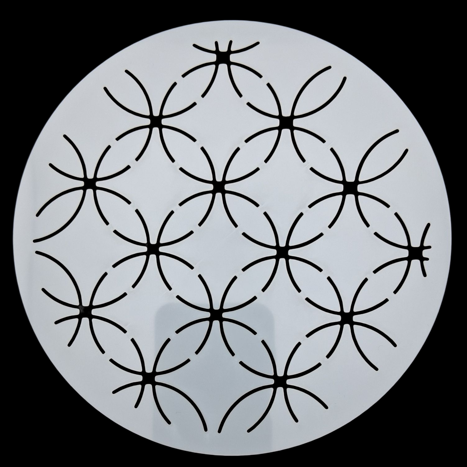 Pochoir rond en plastique pour sashiko round plastic stencil