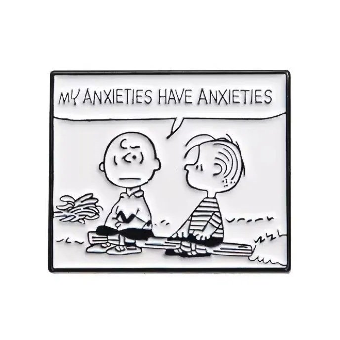 Épinglettes émaillées Charlie Brown and Linus Peanuts My anxieties have anxieties pin