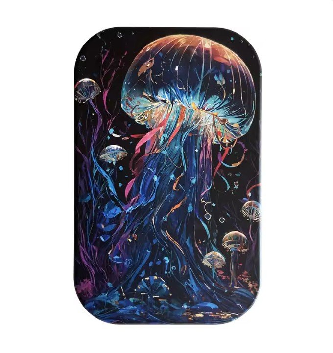 Boîte métallique compacte à charnière Méduses Jellyfish tin box