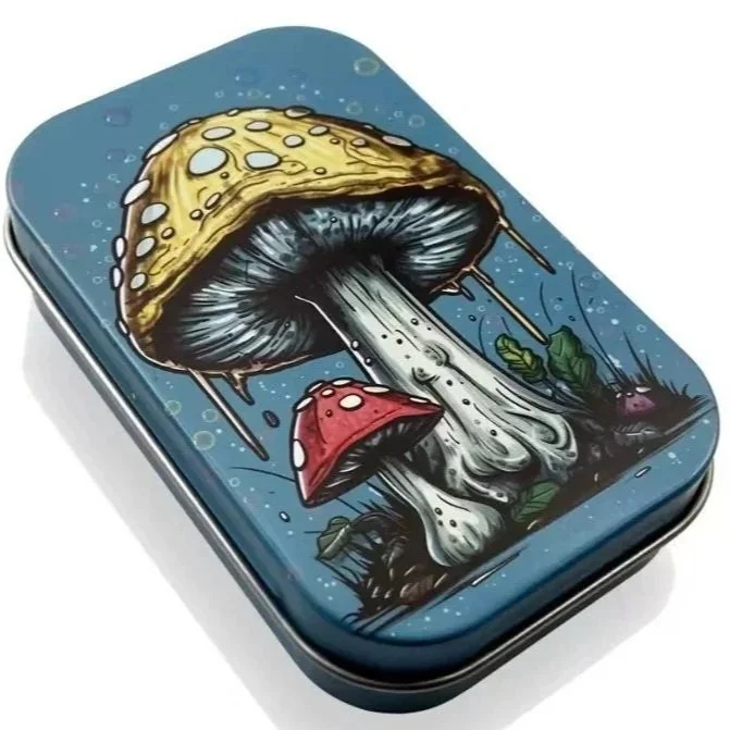 Boîte métallique compacte à charnière amanite Amanita tin box