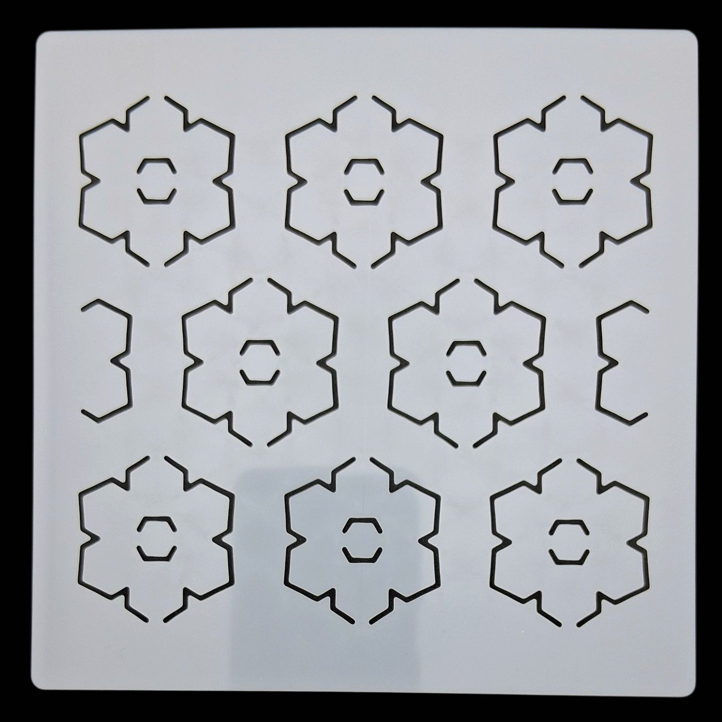 Pochoir carré en plastique pour sashiko square plastic stencil