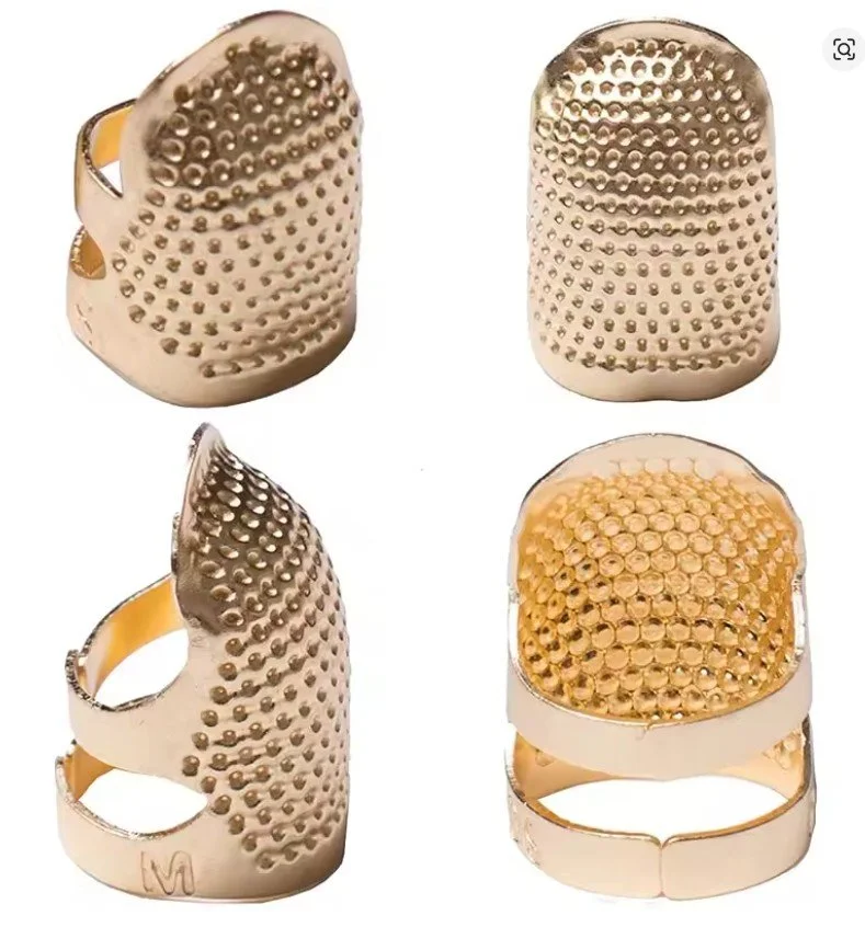 Dé à coudre en métal ajustable or Gold adjustable metal thimble