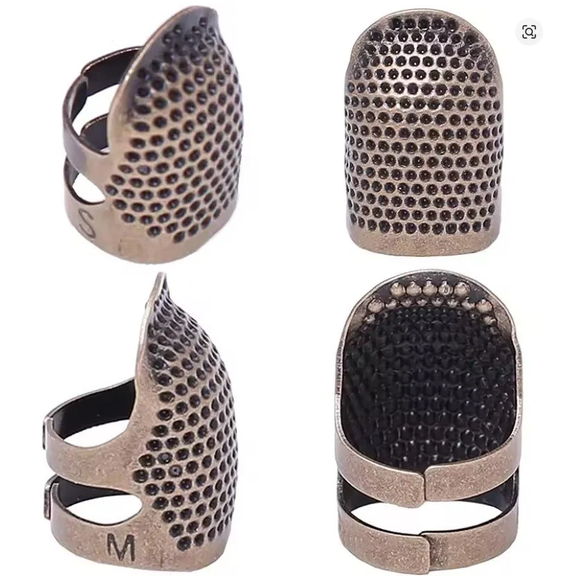 Dé à coudre en métal ajustable Bronze antique adjustable metal thimble