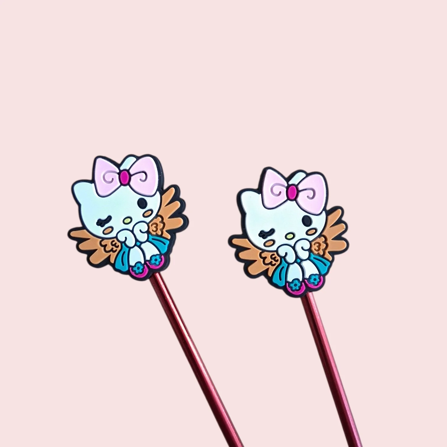 Embouts en silicone pour aiguilles à tricoter Hello Kitty