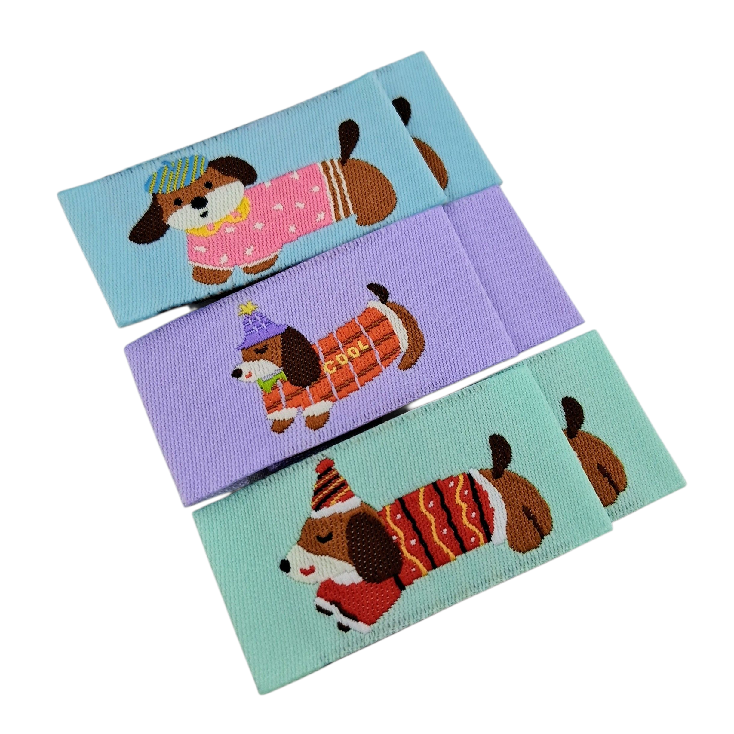 Étiquettes en tissu à chien saucisse Sausage dog fabric labels