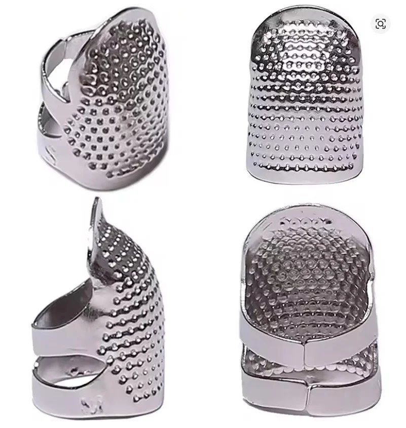 Dé à coudre en métal ajustable argent  Silver adjustable metal thimble