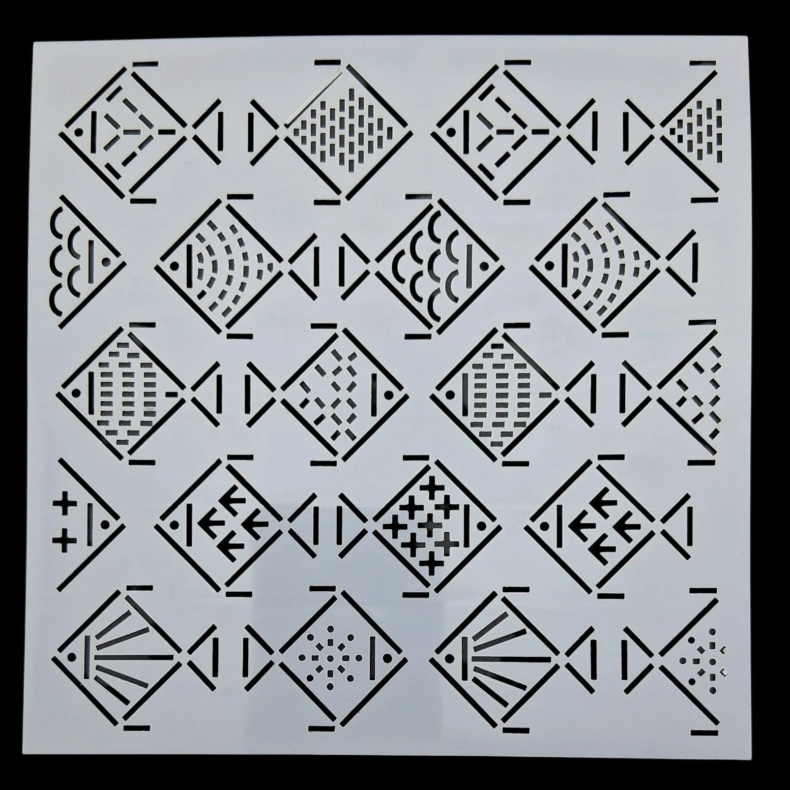 Pochoir carré en plastique pour sashiko square plastic stencil