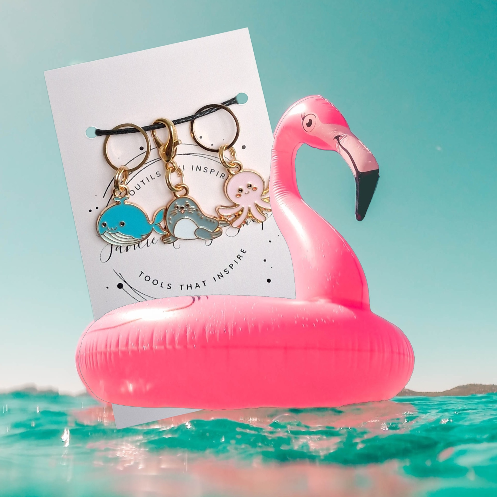 Marqueurs de mailles baleine otarie pieuvre