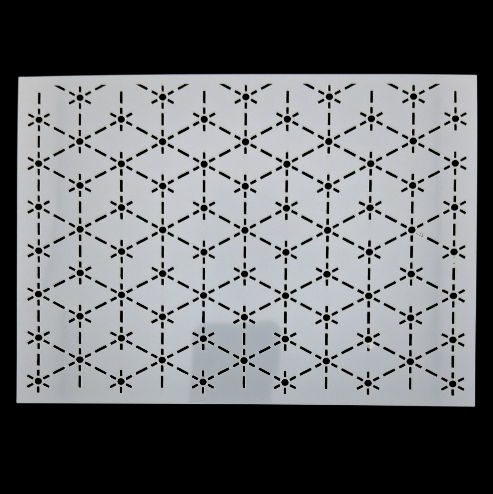 Pochoir en plastique rectangle à sashiko  plastic stencil