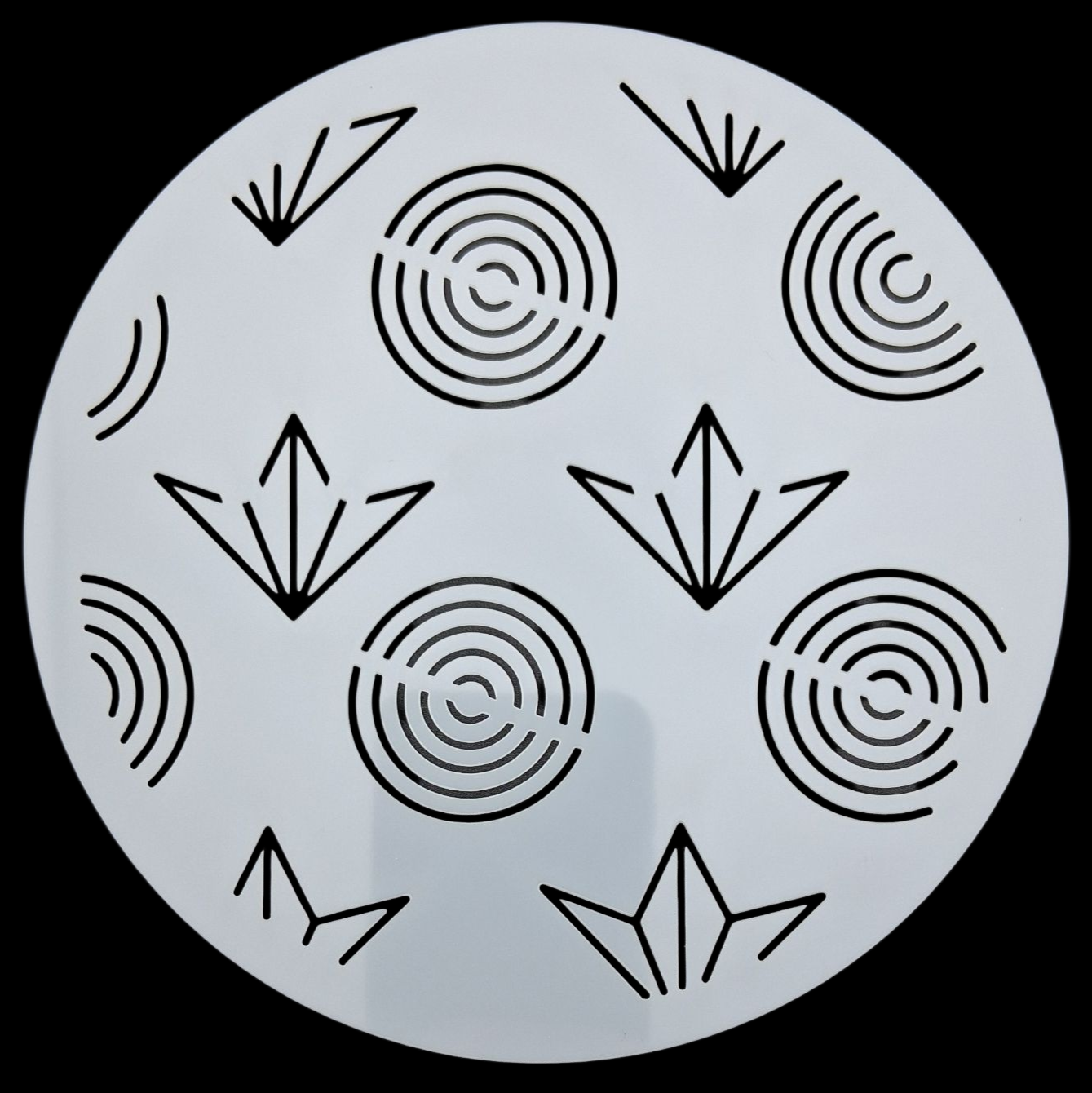 Pochoir rond en plastique pour sashiko round plastic stencil