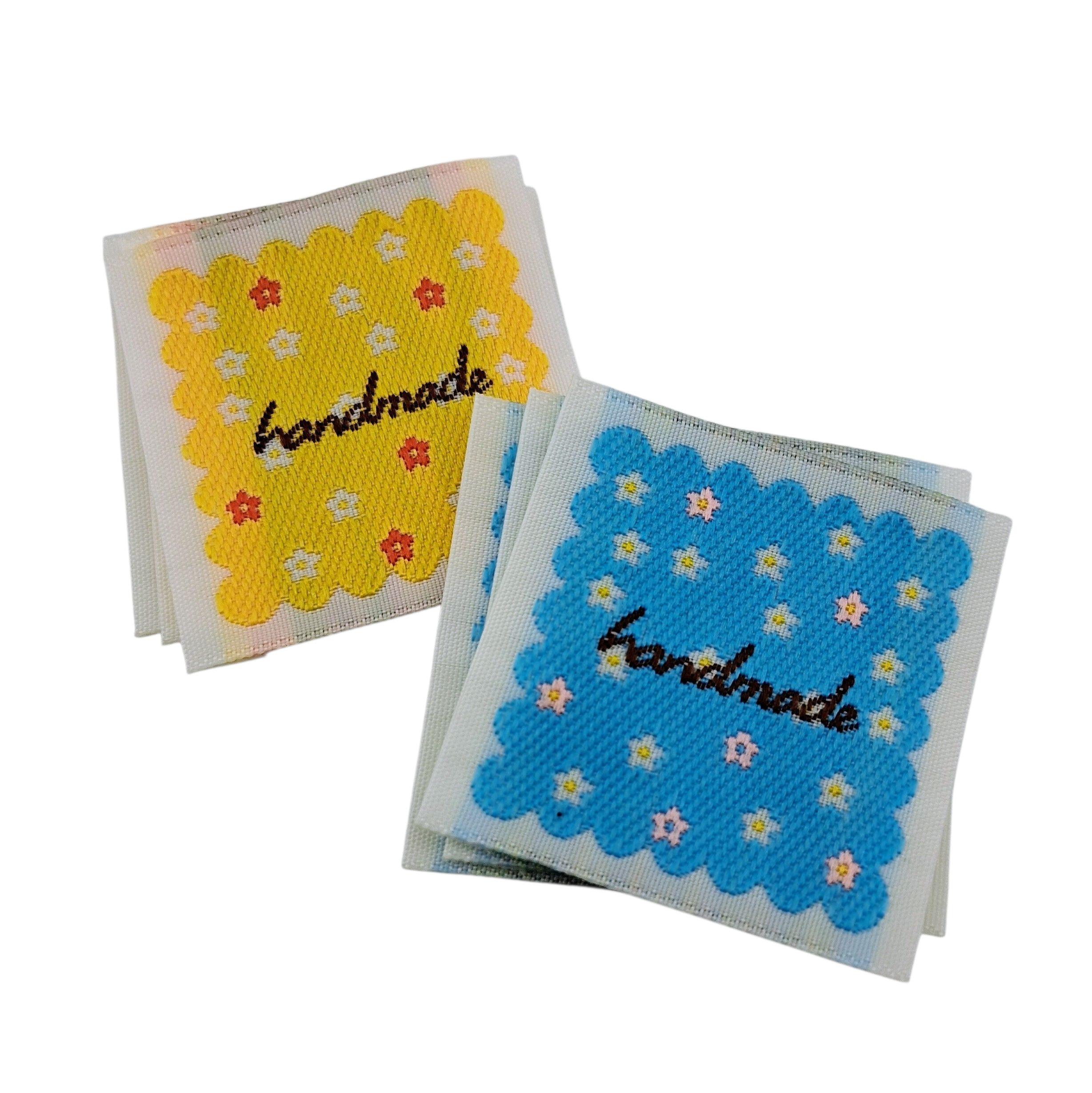 Étiquettes en tissu à fleurs flowers fabric labels