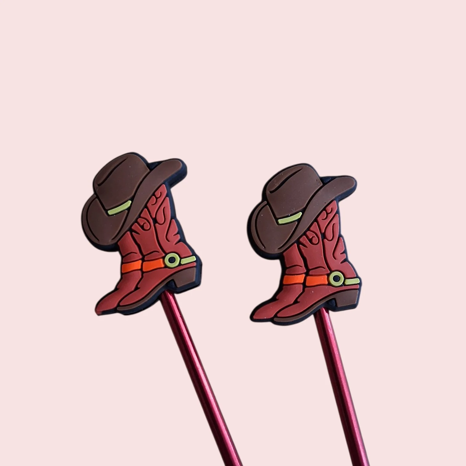 Embouts en silicone pour aiguilles à tricoter bottes cowboy brunes