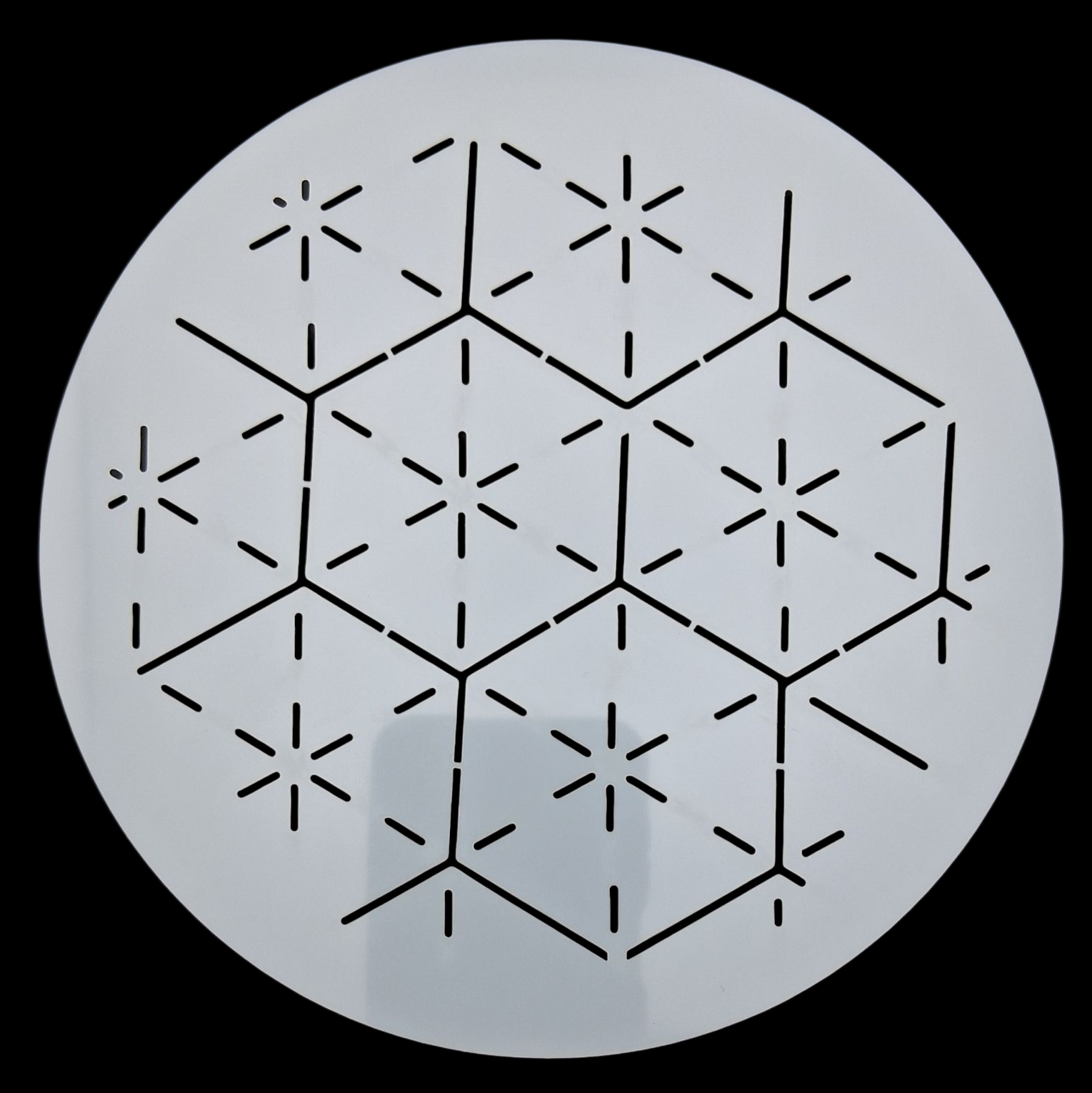 Pochoir rond en plastique pour sashiko round plastic stencil