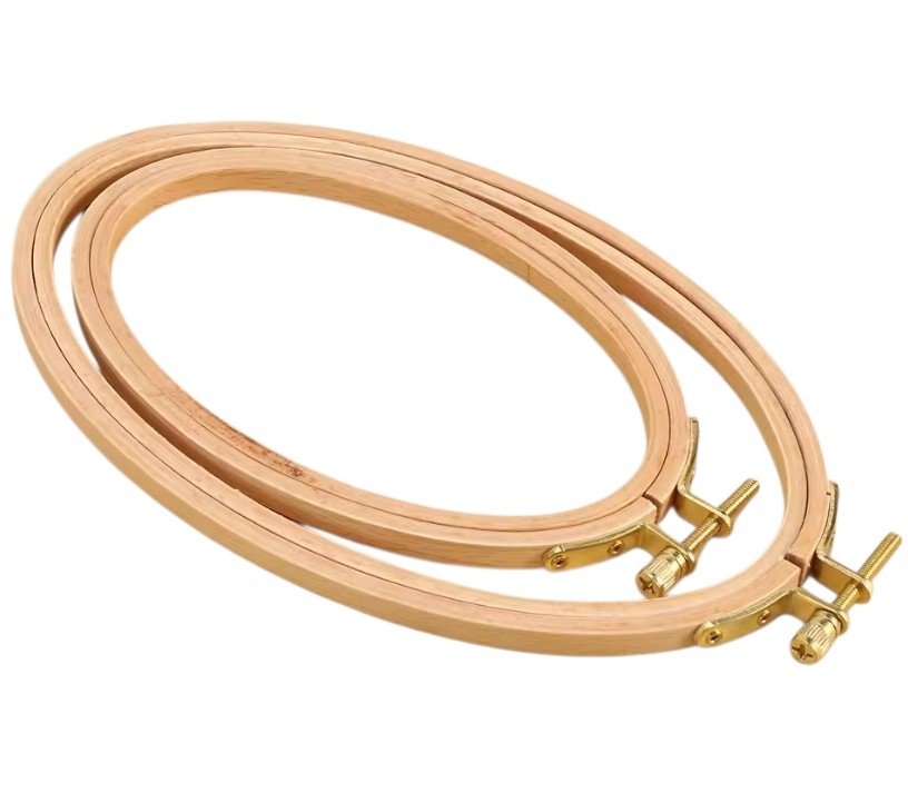 Cerceau à broderie ovale en bois