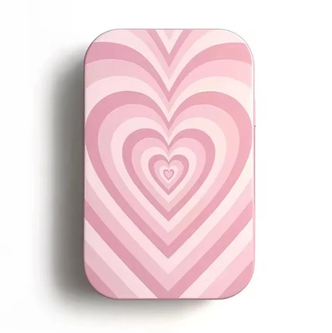 Boîte métallique compacte à charnière Dégradé cœurs roses Pink fade hearts tin box