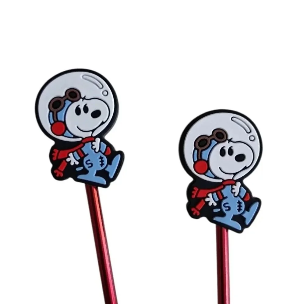 Embouts protecteurs en silicone pour aiguilles à tricoter  Snoopy dans l'espace