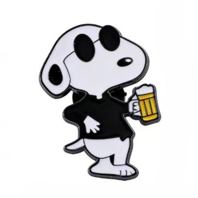 Épinglette émaillée Snoopy prend une bière