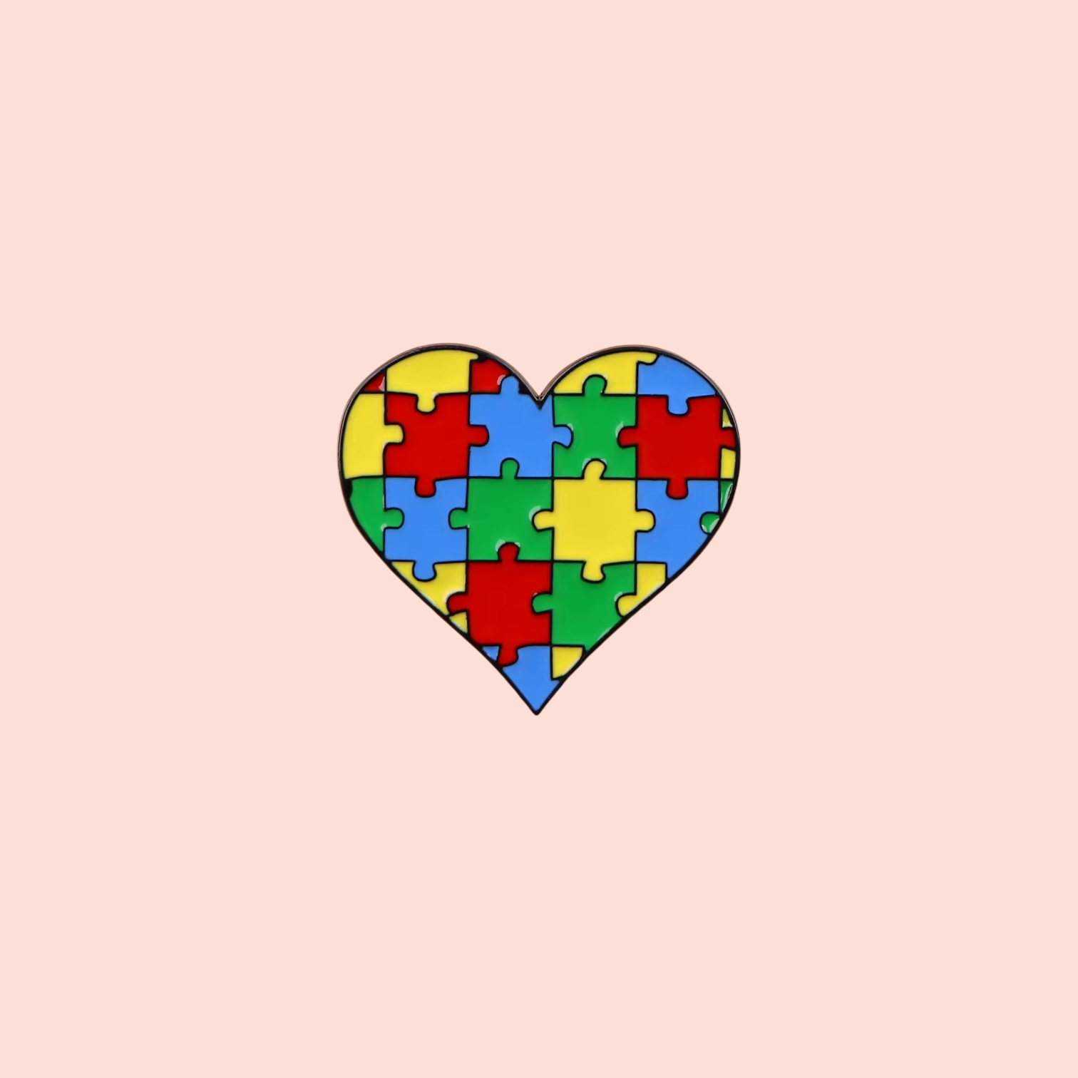 Épinglette émaillée support émotionnel Autism heart pin