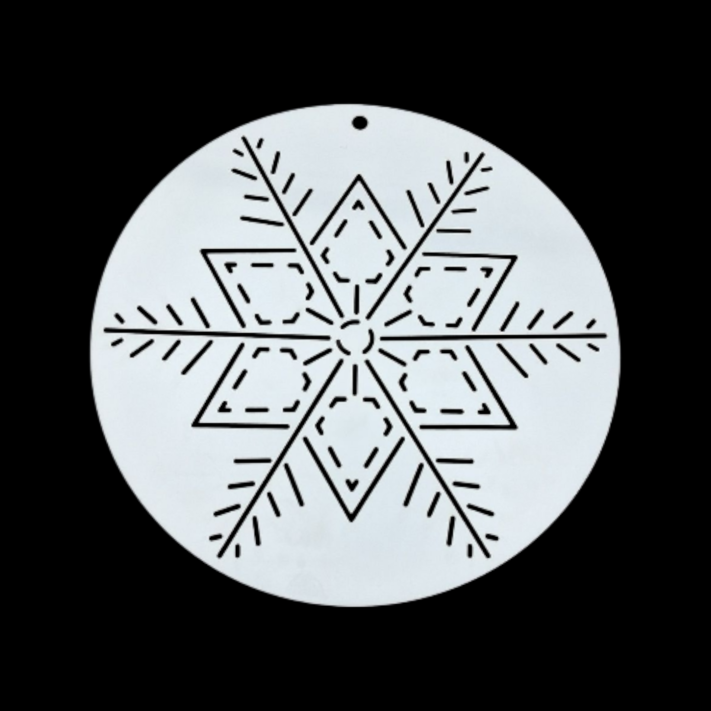 Pochoir rond de flocon de neige en plastique pour sashiko round snowflake plastic stencil
