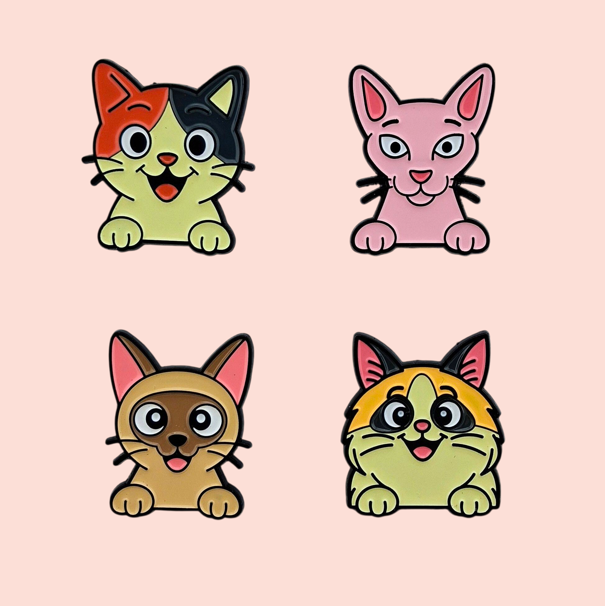 Aimant à aiguilles chats calico sphinx siamois needle minder
