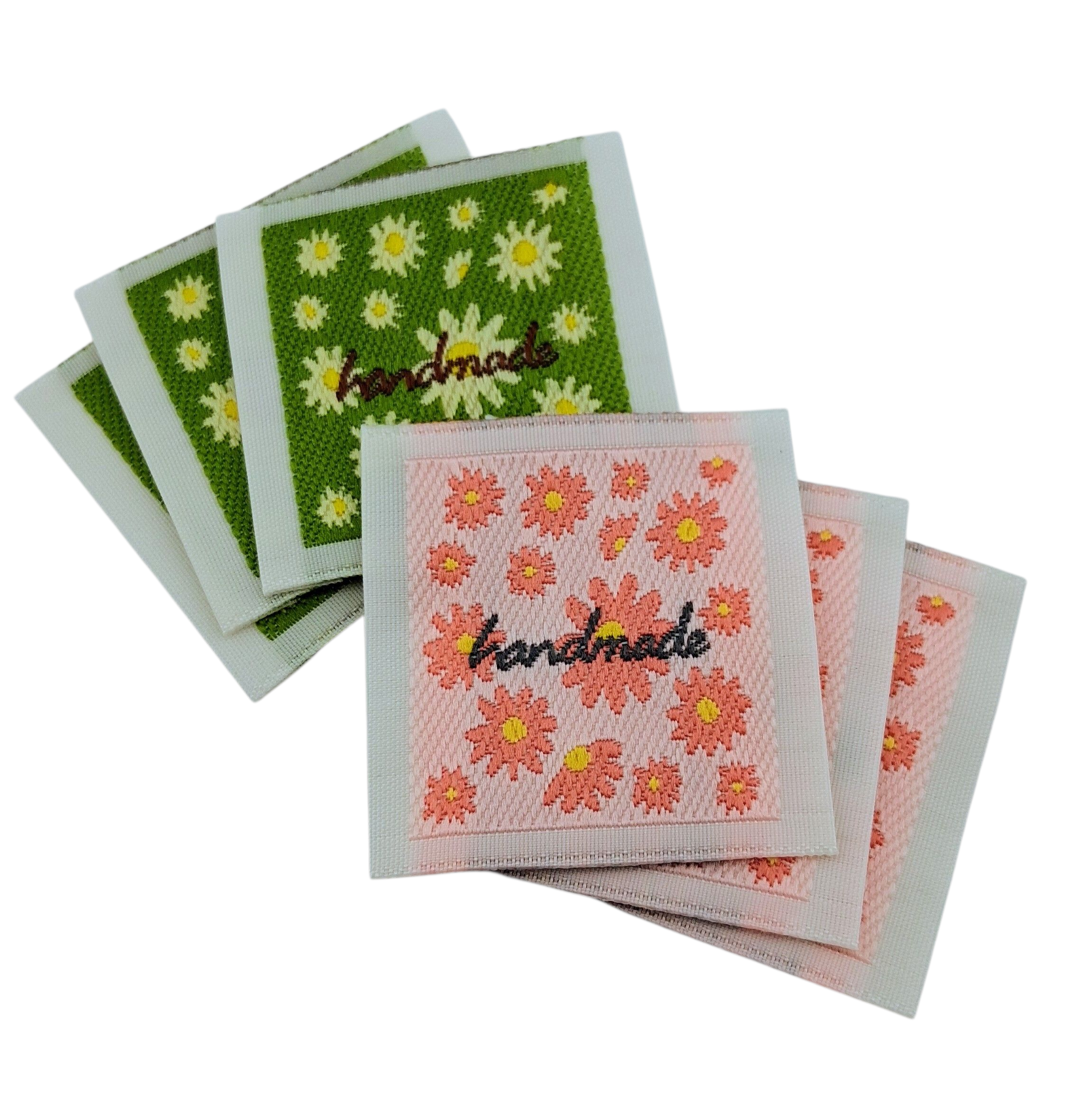 Étiquettes en tissu à fleurs flowers fabric labels