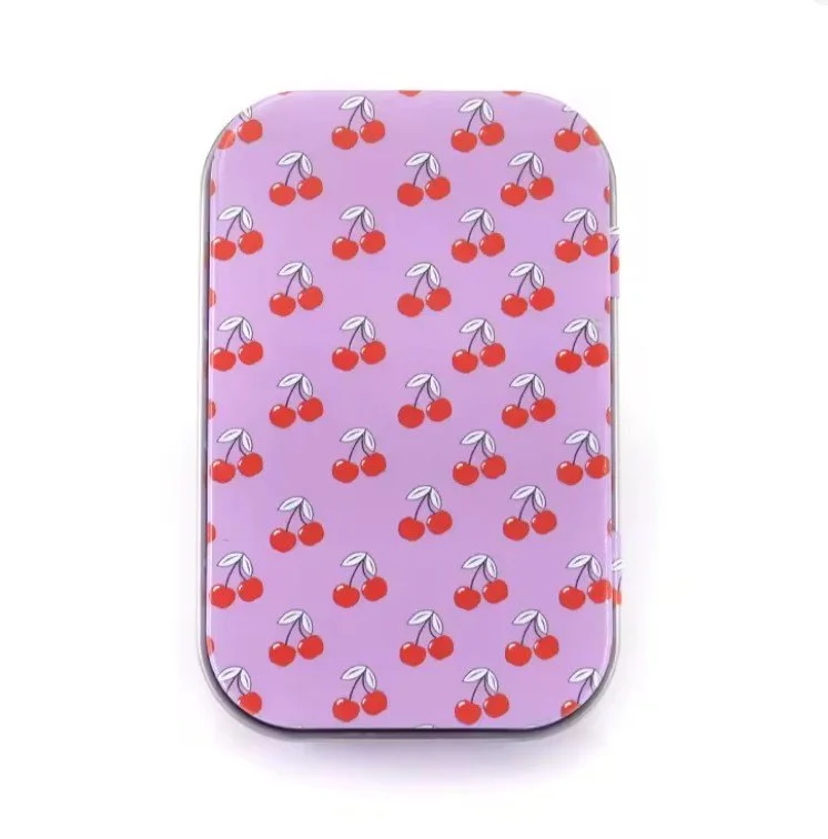 Boîte métallique compacte à charnière Cerises Cherries tin box