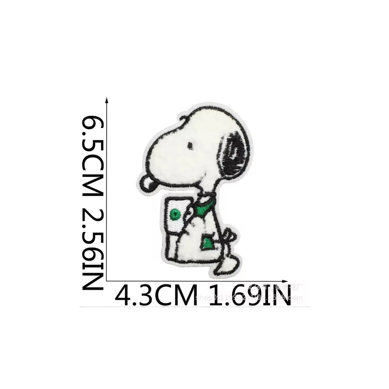 Écusson à coudre ou à repasser Snoopy barista