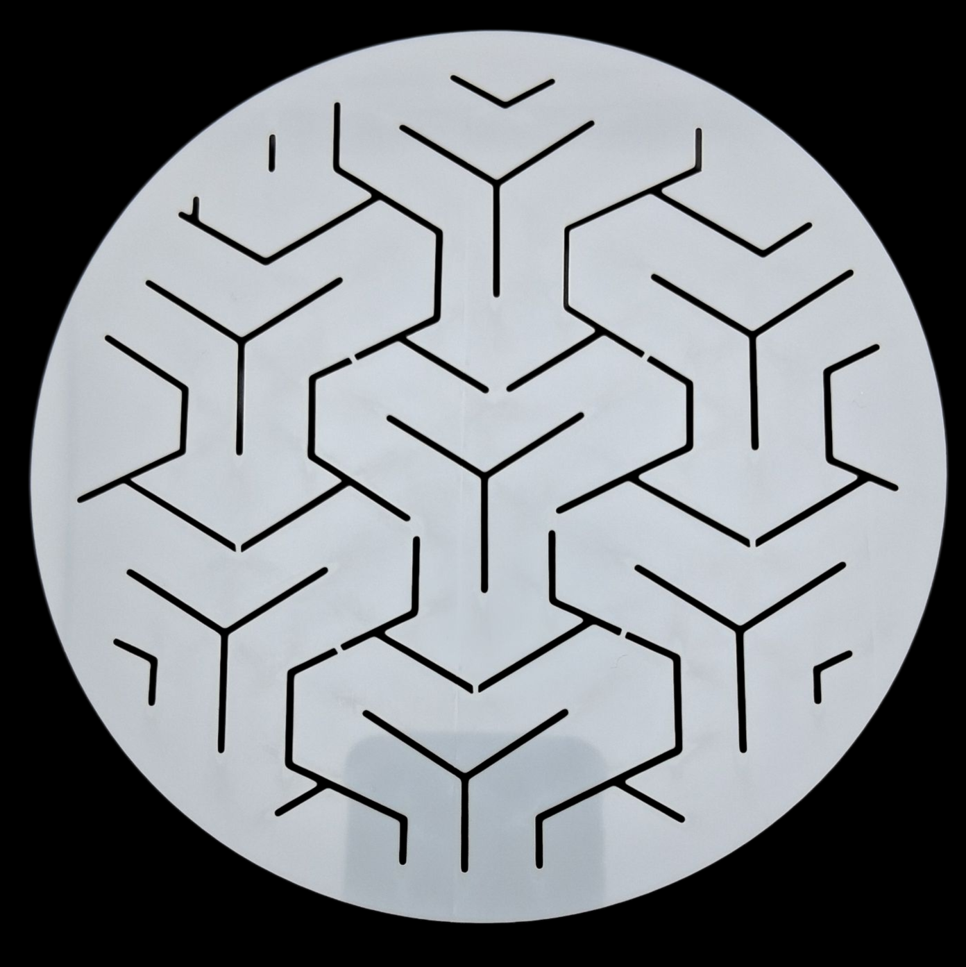 Pochoir rond en plastique pour sashiko round plastic stencil