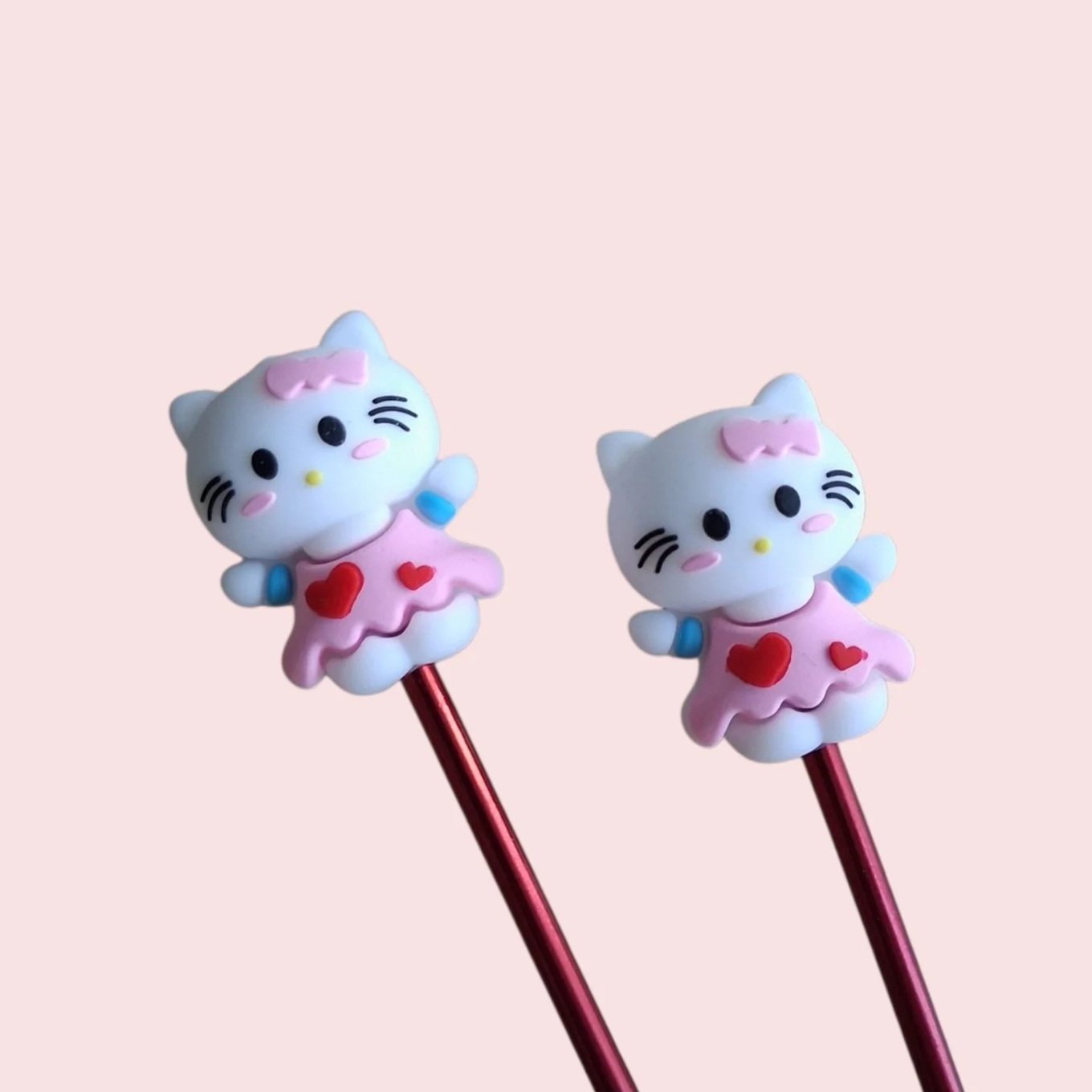 Embouts en silicone 3D pour aiguilles à tricoter Hello Kitty