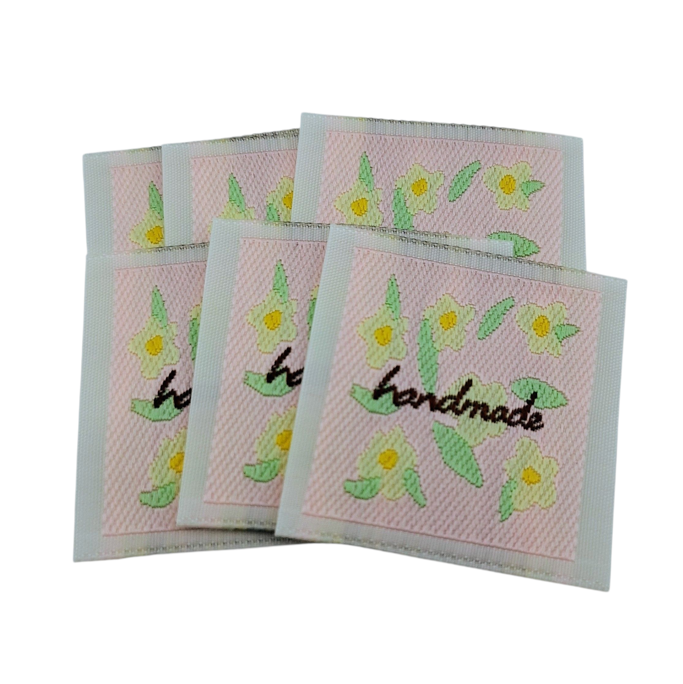 Étiquettes en tissu à fleurs flowers fabric labels