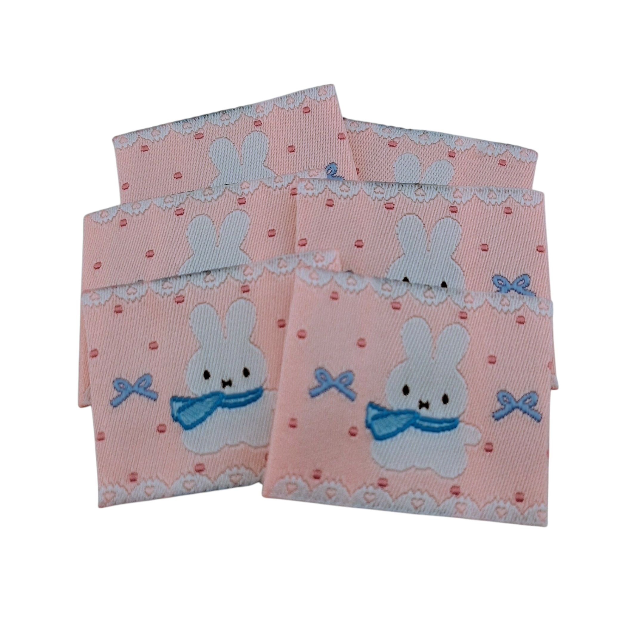 Étiquettes en tissu avec lapin rabbit fabric labels