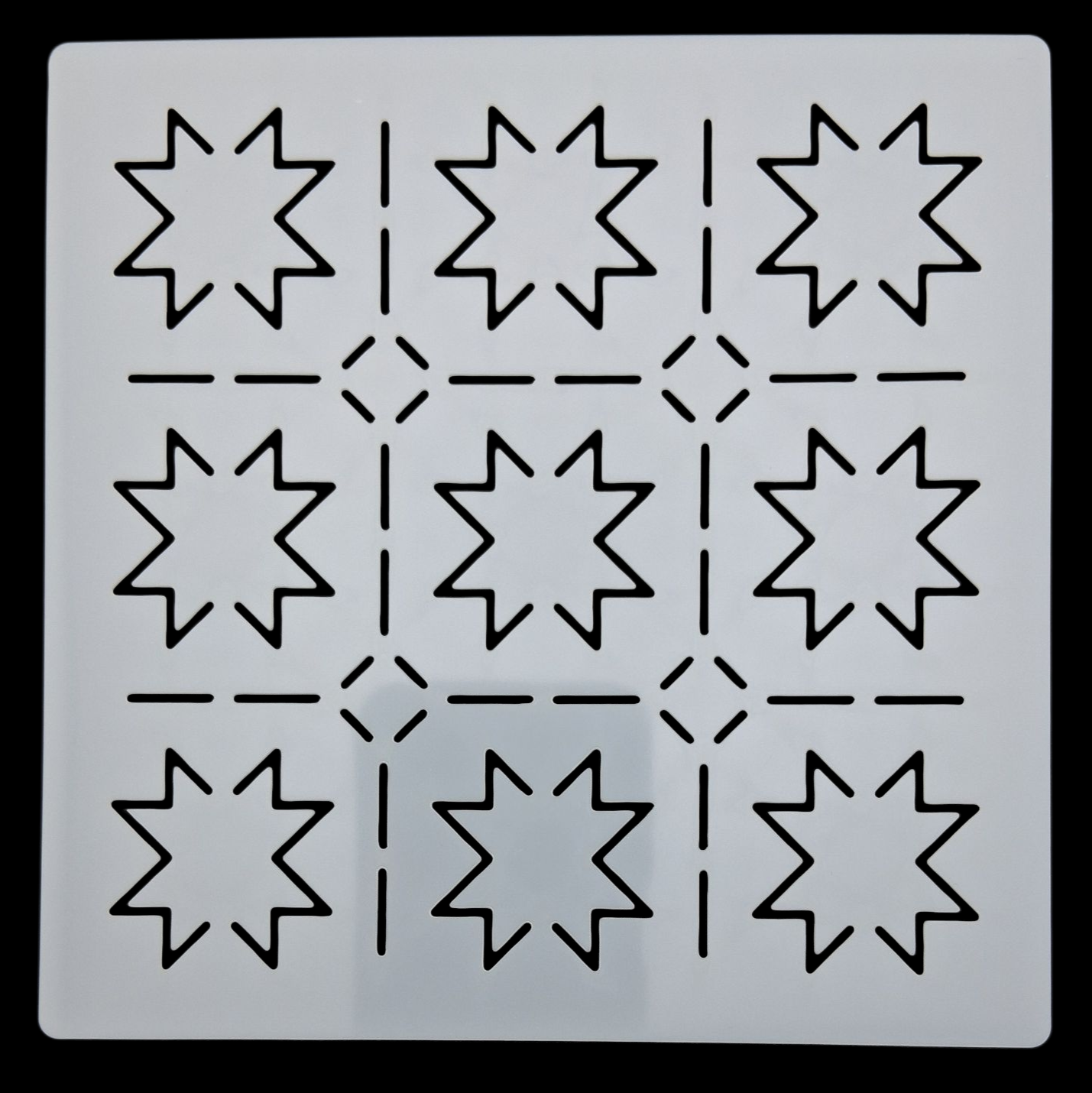 Pochoir carré en plastique pour sashiko square plastic stencil