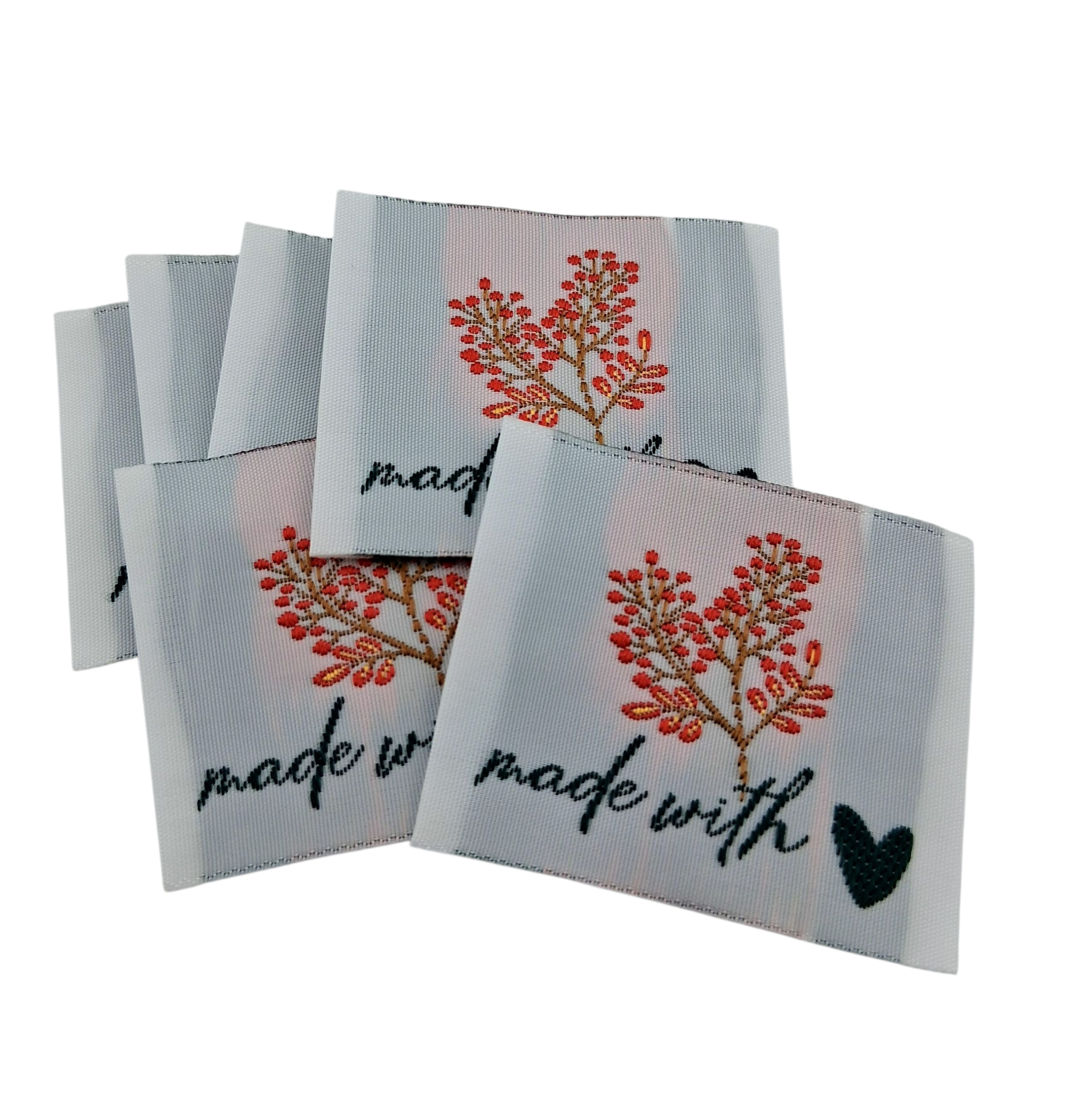 Étiquettes en tissu Made with love fabric labels